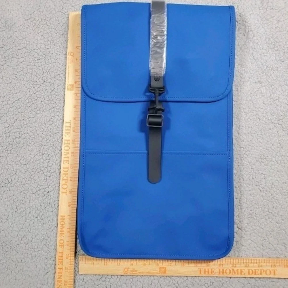 RAINS Backpack‎ W3 Full Size Blue Waves Waterproof Laptop School Commuter Work